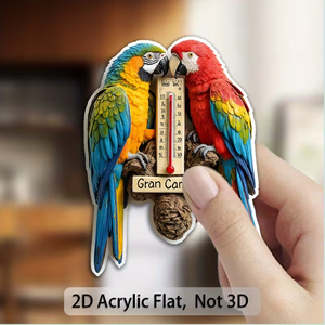 Imán de Refrigerador Personalizado de Acrílico 2D con Forma de Loro, Termómetro Magnético para Refrigerador, Armarios Metálicos, Decoración Tropical - Product Image 1