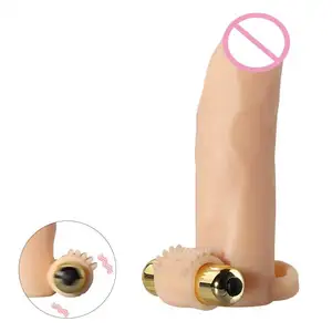 XIAWEI/OEM/ODM pénis extension manchon godes pour hommes grandes femmes portable silicone agrandir votre pénis vibrateur manchon artificiel