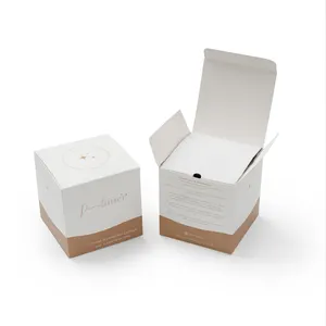 High Quality Custom White cardboard Candle Box Corrugated Insert Paper with Gloss Lamination for Candle Logo Printing packaging