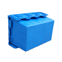 Caisse de transport logistique en plastique, emboîtable, avec couvercle, pour déménagement, conteneur empilable, caisse en plastique robuste