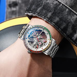 Montre automatique mécanique authentique <span class=keywords><strong>Roger</strong></span> 2026 avec design squeletté et cadran lumineux, montre-bracelet tendance pour homme - Product Image 4