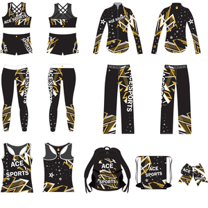 Uniformi da <span class=keywords><strong>Cheerleading</strong></span> in Cristallo di Alta Qualità, Personalizza il Tuo Design, per Adulti, ACE SPORTS, in Spandex/Poliestere - Product Image 2