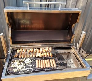 Broche à rôtir double combustible de 1000 mm, barbecue extérieur au gaz et au charbon de bois - Product Image 2