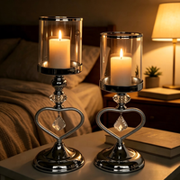 Porte-bougie Hurricane, Chandelier en forme de cœur pour la Saint-Valentin, Porte-bougie pilier, Chandelier personnalisé, Décoration de mariage et de maison
