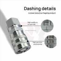 POOLKE 1/2 Inch Baja Karbon Kondisi Baru Sambungan Cepat Hidrolik Wajah Datar Ulir NPT Tipe Fitting ISO16028 1 Tahun