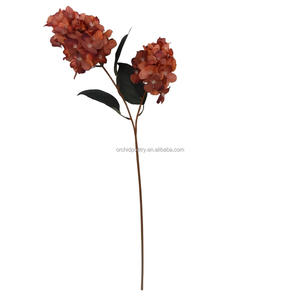 Corona de Hortensias Artificiales de Seda Realistas en Forma de <span class=keywords><strong>Torre</strong></span> de 95 cm, Color Rojo Anaranjado Otoñal, Decoración Floral para Navidad, Bodas, Hogar, <span class=keywords><strong>Hotel</strong></span> - Product Image 1