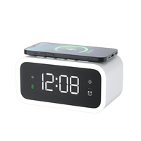 Draagbare 15W Snel Draadloos Opladen Led-Display Met Type-C Verbinding Wekker Tijd Mobiele Telefoon Oplader