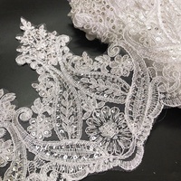 Bordure florale Offre Spéciale brodée paillettes filet dentelle pour robe de mariée LT2586B