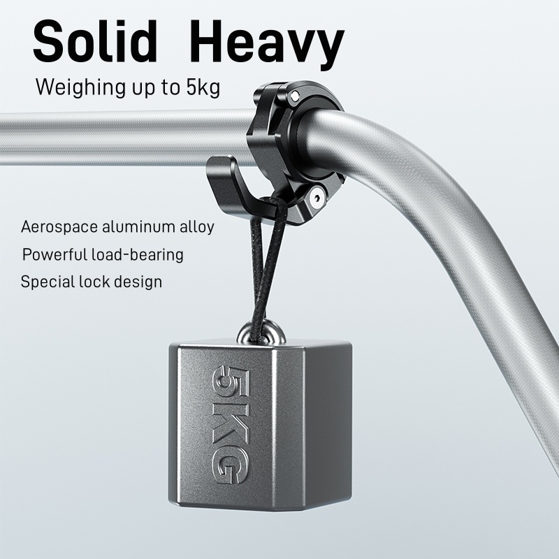 Universal Foldable Motorcycle Helmet Hook - Hanger For 0.86in Handlebar, High-Strength Aluminum Alloy, Red