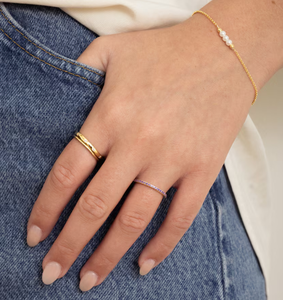 Anelli Eternity Personalizzati in <span class=keywords><strong>Argento</strong></span> 925 Placcato Oro 18K, Gioielli Minimalisti per Compleanno, Anelli Impilabili per Uso Quotidiano da Donna - Product Image 2