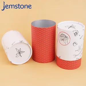 Eco Friendly Customized Logo Cylinder Box Biodegradable Cardboard Paper Tube For Protein Powder Tea Packaging