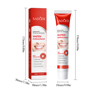 Dentifrice blanchissant antibactérien SADOER en marque blanche : Réduit la <span class=keywords><strong>plaque</strong></span> dentaire, élimine les taches, éclaircit les dents, rafraîchit l'haleine - Product Image 5