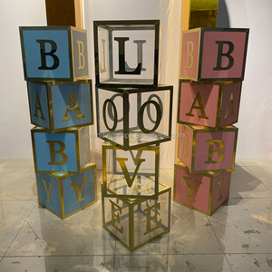 4 adet şeffaf balon kutusu bebek balon akrilik mektup blok bebek duş parti için - Product Image 4