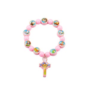 Pulsera de <span class=keywords><strong>Rosario</strong></span> Católica Religiosa Hecha a Mano de la Marca SJ, con Cuentas de Oración Rosadas y Azules, para Unisex, Regalo de Aniversario - Product Image 5