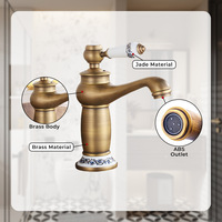 Robinet de lavabo mural en cuivre GEASAM, finition antique, monocommande, cartouche céramique, pour distributeur
