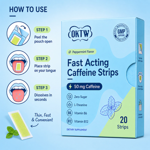 Strisce Orali di Caffeina ad Azione Rapida OKTW con L-Teanina e Vitamina B6, Gusto Menta, Integratore Nutrizionale Quotidiano per il Benessere <span class=keywords><strong>Mentale</strong></span> - Product Image 6