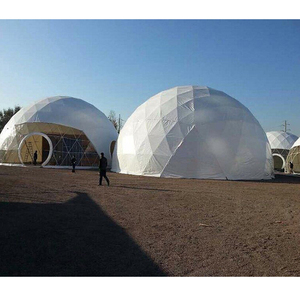 Khả năng chống cháy cao 10m đường kính trắ<span class=keywords><strong>c</strong></span> đị<span class=keywords><strong>a</strong></span> mái vòm lều bền vải bên tường thép khung nhôm cho khách sạn triển lãm đám <span class=keywords><strong>c</strong></span>ưới - Product Image 4