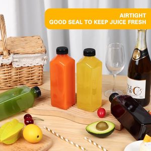 BPA-Free 1L 1000ml PET Square Juicer <b>Container</b> 2oz 8 Oz 16 Oz Beverage Bottle 250ml 60ml Plastic Screen Carton Box for Soda - Product Image 6