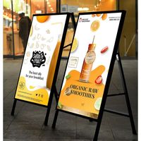 Poster A Led da 80*120 cm A-Frame pieghevole in piedi segno di vetro temperato illumina la scatola luminosa ultrasottile che pubblicizza le vendite della fabbrica