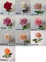 Nouvelles roses en latex rose automne de haute qualité, fleurs artificielles réalistes pour mariage, roses au toucher réel, taille moyenne