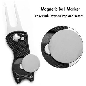 Herramienta de Golf Plegable de Acero Inoxidable OEM, Herramienta Magnética para Reparar Divots de Golf, Marcador de Pelota de Golf con Logotipo Personalizado - Product Image 3