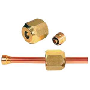 Accesorio de dos piezas autoaleteo liso 1/2 \ "NPT 16mm Mirilla de acero inoxidable de cobre para conexión de tuberías que incluye plástico - Product Image 1