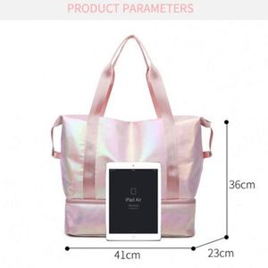 Sac de voyage et de sport pour femme, coloré et scintillant, avec compartiment à chaussures, pour séparation sec/humide et rangement prénatal - Product Image 2