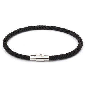 Bracelet en coton tressé en acier inoxydable, Bracelet à fermeture magnétique, Bracelet élégant pour hommes, à corde Durable, 1 pièce - Product Image 2