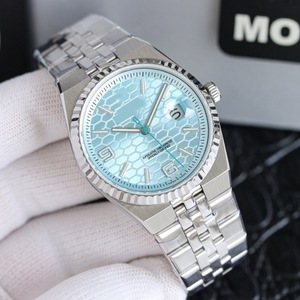 Nouvelle montre mécanique pour homme New <span class=keywords><strong>Land</strong></span> Resident Luxury Ice Blue Log 9015 avec mouvement <span class=keywords><strong>ETA</strong></span>, disque en nid d'abeille, luminescent, bracelet en acier inoxydable - Product Image 4