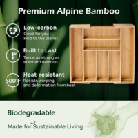 Plateau à couverts en bambou, conteneur de rangement pour couverts, support extensible pour ustensiles de cuisine, organisateurs de tiroirs de cuisine réglables