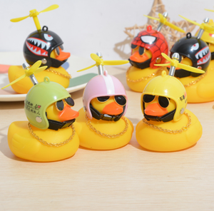 Duck Bike Bike Horn Cute Bicycle Lights Bell Squeeze Horns for Cycling Motorcycle Yellow Duck Light Rubber Duck Helmet Toys - Product Image 3
