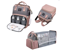 Sac à Langer Maternité et Allaitement Pliant, Étanche et Tendance, pour Voyage, avec Lit de Bébé Intégré, Sac à Dos et à Main pour Poussette