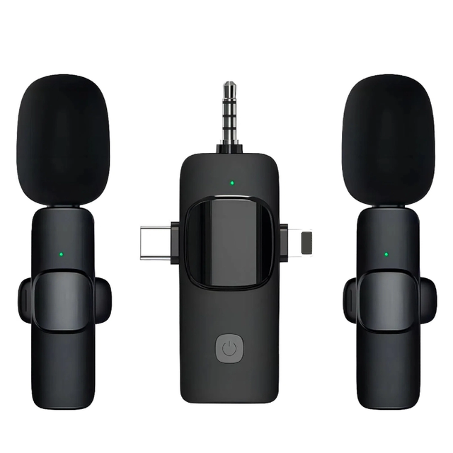X822 3-1 in 1 Wireless Microphone Mini Lapel Lavalier Microphone for Mobile Phone Speaker Camera Microphone
