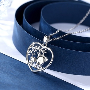 Changda 925 Sterling Silver Rhodium Plated Jewelry Thailand Anti Tarnish Lucky <strong>Elephant</strong> Pendant <strong>Necklace</strong> for Women - Product Image 2