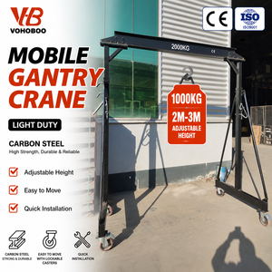 China Supplier Light Duty 1000kg 1 Ton 2m 3m Adjustable Height Carbon Steel Mobile Gantry Crane Portable for Material Handling