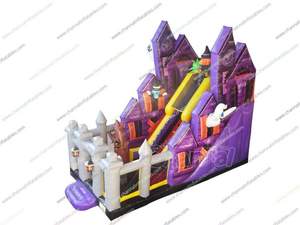 Toboggan gonflable Maison de sorcière Halloween Fantôme Personnaliser Château sautant pour enfants Toboggan gonflable pour trampoline - Product Image 2