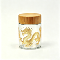 Bocaux en verre avec couvercles à vis résistants aux enfants, en plastique, bambou, bois d'acacia, impression sérigraphique, décalcomanie, 2oz, 3oz, 4oz, 60ml, 120ml