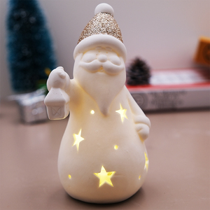 Colgante de cerámica de Papá Noel de alta calidad, decoración navideña con iluminación LED para adornos de <span class=keywords><strong>bolas</strong></span> y árboles, decoración navideña de calidad - Product Image 4
