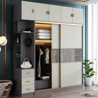 Fabricant chinois OEM, armoire ouverte en bois de haute qualité, écologique, SENSAI G16, plans d'aménagement de placard, porte en verre dépoli, chambre à coucher moderne