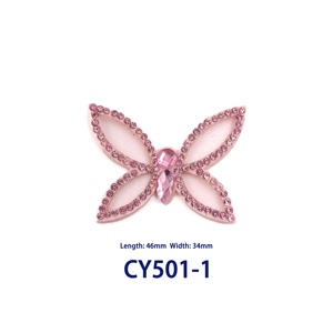 تطريز فراشة من حجر الراين للأحذية وتزيين الملابس CY501-1 46×34 مم - Product Image 3