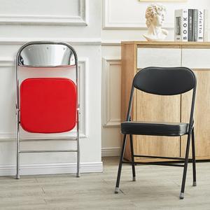 Chaise pliante avec siège en velours côtelé, structure métallique, pour la maison ou le bureau, design pliable - Product Image 3