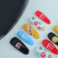 Ongles artificiels faits à la main; Style personnalisé peint à la main.