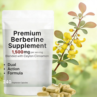 Complément de berbérine en gros OEM/ODM, Cannelle de Ceylan, Chlorhydrate de berbérine, Métabolisme sain du glucose, Capsules de berbérine