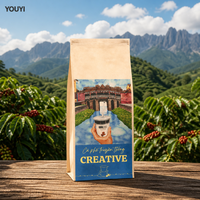 YOUYI Sac d'emballage pour café refermable, noir mat et or, de qualité alimentaire, avec impression numérique personnalisée