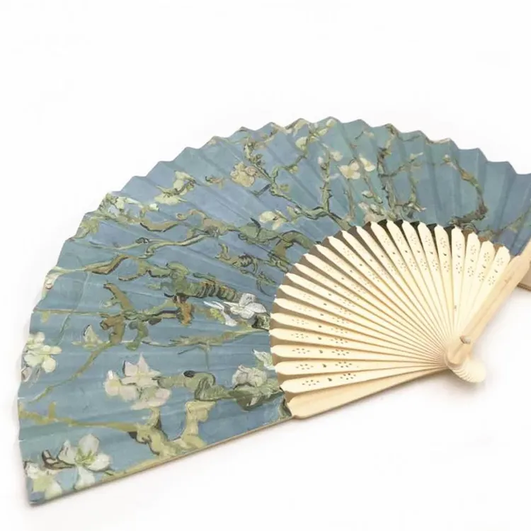 El tutma fanı özelleştirilmiş bambu yelpaze taşınabilir el Fan