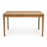 Bureau de direction moderne avec plateau en placage de frêne blanc et pieds en bois massif, design rectangulaire autoportant écologique