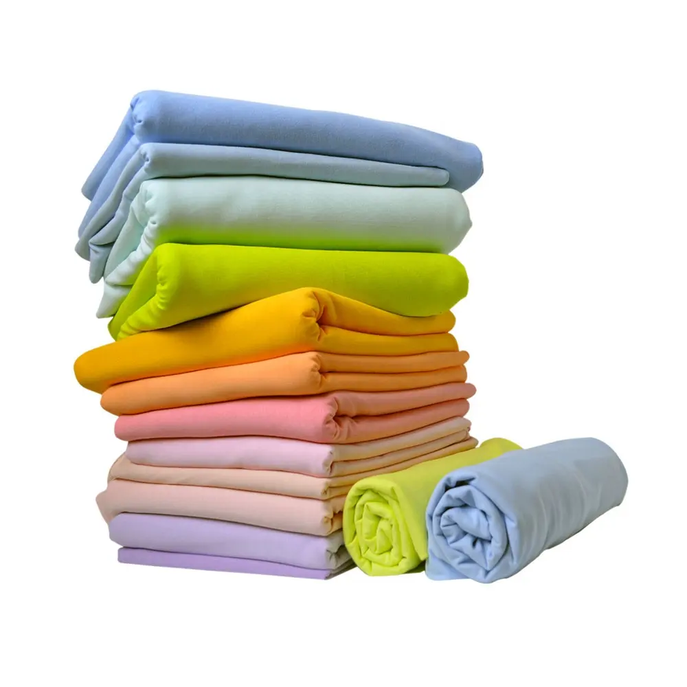 Commercio all'ingrosso 100% cotone singolo jersey tessuto a maglia per t-shirt in magazzino vendita all'ingrosso 185gsm 100% pettinato cotone pianura tessuto