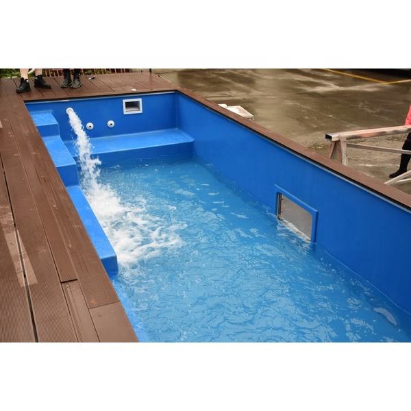 Simple Rectangle Pools 40ft Prefabricated Fiberglass Pool Modular FRP Swimming Pool for Hotel ...