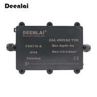 Scatola di giunzione elettrica Deenlai FSH716-B rinforzata, piccola, in plastica, antiurto, impermeabile IP68, con 2 pressacavi PG9