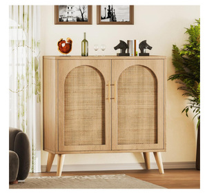 Moderne Minimalistische Japanse Stijl Zijkast Houten Rotan Log Opslag Voor Thuis Keuken Woonkamer Hotel Huismeubilair - Product Image 4